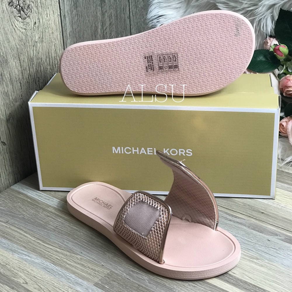 Michael Kors Palmer Slide Net Mesh Rose Gold W - Picture 6 of 8